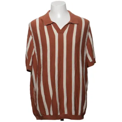 Polo shirt (Brown, White) from H&M Cotton, Viscose
