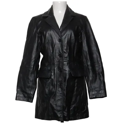 Leren jas (Zwart) van Auluna Leather Company Leer