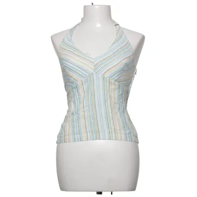 Neckholder Top (Blau, Grün, Gelb, Mehrfarbig) von L.O.G.G by H&M Baumwolle, Leinen, Polyester