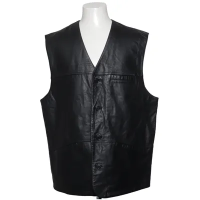 Leren vest (Zwart) van Trapper Acetaat, Leer, Polyamide, Polyester