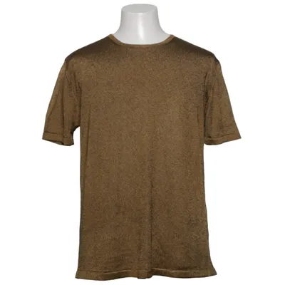 T-shirt (Gold, Black) from Zara Man Acrylic, Cotton, Polyester
