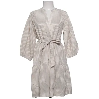Wickelkleid (Beige, Weiß) von Selected Femme Baumwolle, Leinen, Recyceltes Polyester