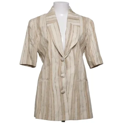 Blazer (Beige, Hvid) fra Yessica Polyester, Silke