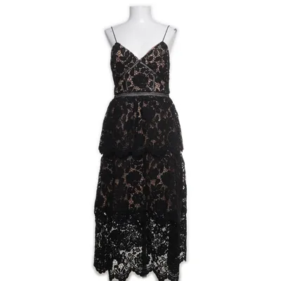 Jurk (Zwart, Beige) van Self-Portrait Elastaan, Polyamide, Polyester