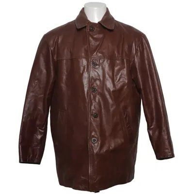 Leren jas (Bruin) van SAKI Leather Leer, Polyester, Wol