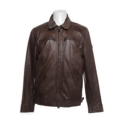 Leren jack (Bruin) van Otto Kern Polyester, Leer, Viscose