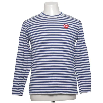 Long sleeve T-shirt (Blue, White) from Comme des Garçons PLAY Cotton