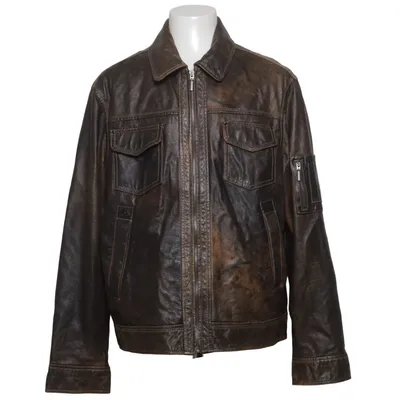 Leather jacket (Brown) from Tailor & Son Leather, Polyester