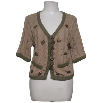 Strickjacke (Beige, Grün) von Zara Basic Collection Baumwolle