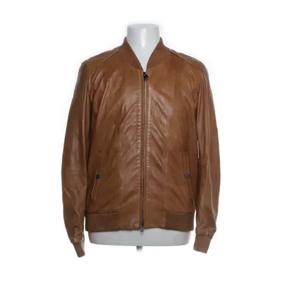Leather jacket (Brown) from Napapijri Cotton, Leather