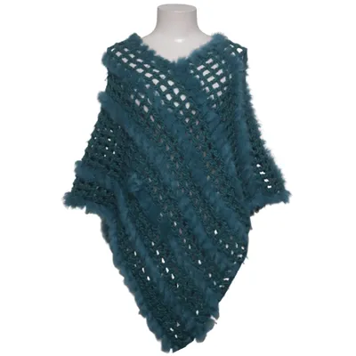 Poncho (Grön) från Zorbe Akryl, Päls