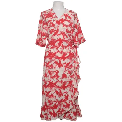 Wrap dress (Red, Beige) from Zizzi Elastane, Recycled polyester