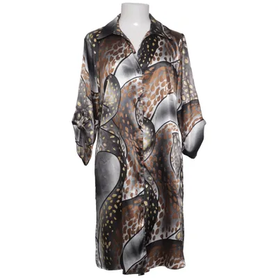 Shirt dress (Gray, Brown, Multicolored) from Silbor Elastane, Polyester