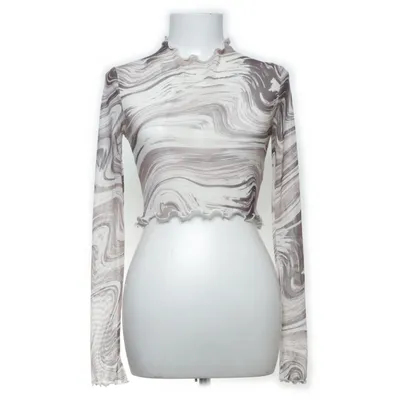 T-shirt à manches longues (Mesh Cropped Ls Top) de NLY One Élasthane, Polyester
