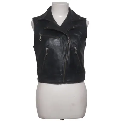 Gilet de motard (Noir) de Alvaro by Hollies Coton, Cuir, Polyester