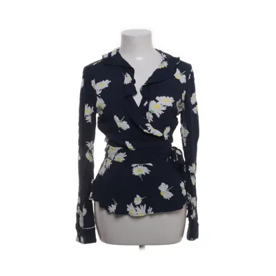Wikkelblouse (Blauw, Meerkleurig) van Ganni Viscose