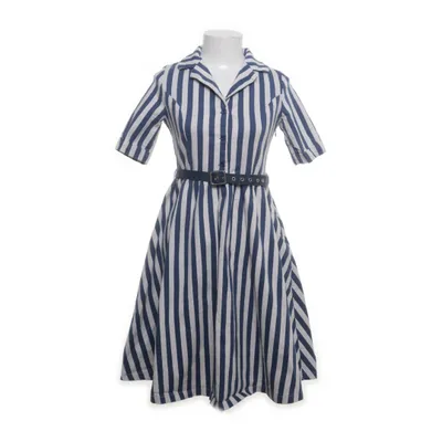 Klänning (Blå, Vit) från Lindy Bop Bomull, Elastan, Polyester