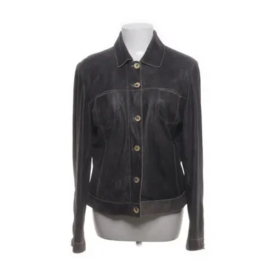 Läderjacka (Svart, Grå) från Interteam Polyester, Skinn