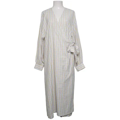 Slå-om-kjole (Gul, Blå, Hvid) fra List Bomuld, Polyester