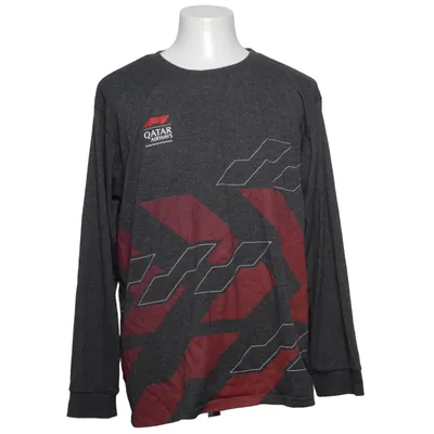 Langærmet t-shirt (Grå, Rød, Hvid) fra Qatar Airways Genanvendt polyester, Viscose