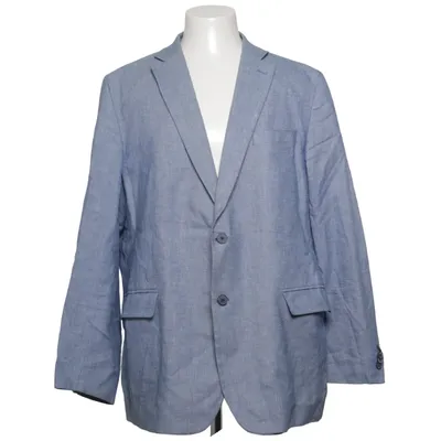 Blazer (Blauw) van Dressmann Katoen, Elastaan, Linnen, Polyester