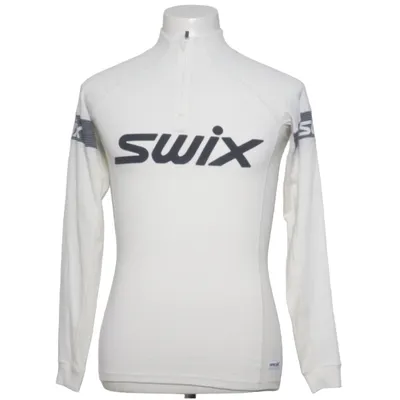 Baselayertrøje (Hvid, Sort) fra Swix Merinould, Polyester