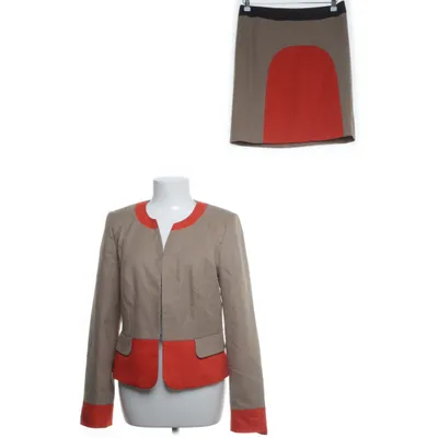 Jakkesæt med nederdel (Beige, Orange, Sort) fra Comma Polyester, Viscose, Elastan