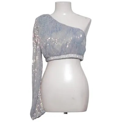 Crop top (Argent) de Club London Élasthane, Polyester