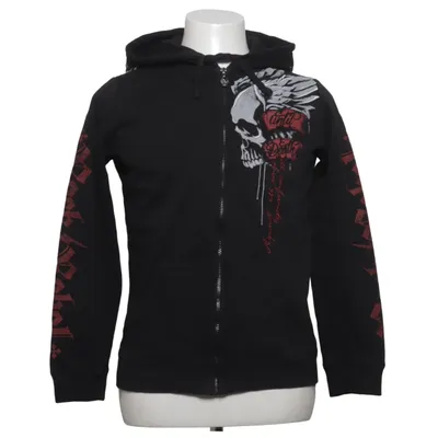 Huvtröja (Svart, Röd) från Rock Rebel Bomull, Polyester