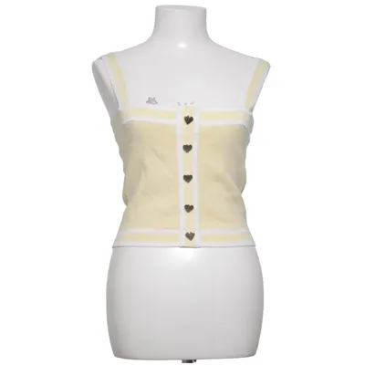 Crop top (Geel, Wit) van Amisu Polyamide, Viscose