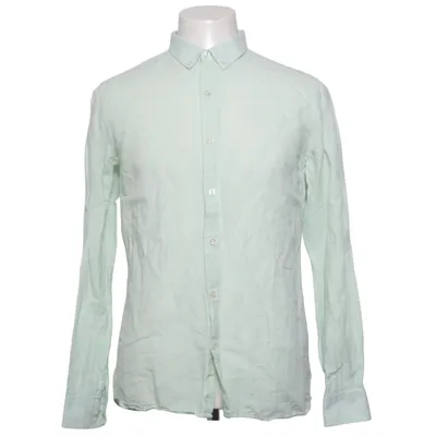 Buttondownskjorte (Grøn) fra Knowledge Cotton Apparel Bomuld, Linned
