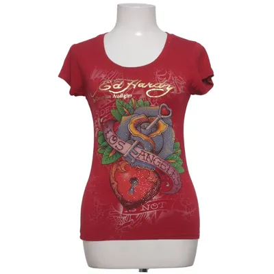T-shirt (Red, Multicolored) from Ed Hardy by Christian Audigier Cotton