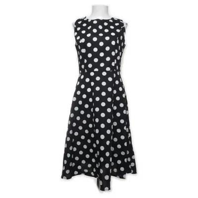 Långklänning (Svart, Vit) Bomull, Polyester