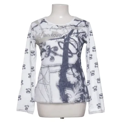 Lange mouwen shirt (Wit, Grijs) van Simple Wish Katoen, Elastaan