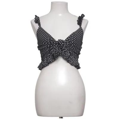 Crop top (Sort, Hvid) fra Gina Tricot Elastan, Viscose