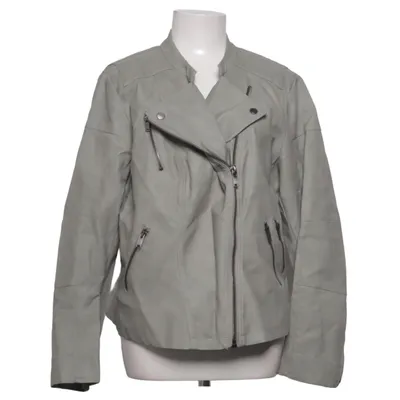 Biker jacket (Gray) from ONLY Carmakoma Polyurethane, Viscose