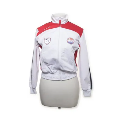 Træningsjakke (Hvid, Rød) fra Macron Polyester