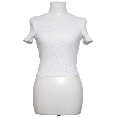 T-shirt (Hvid, Blå) fra Tally Weijl Bomuld, Elastan