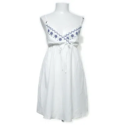 Strandklänning (Vit, Blå) från Shein Elastan, Polyester