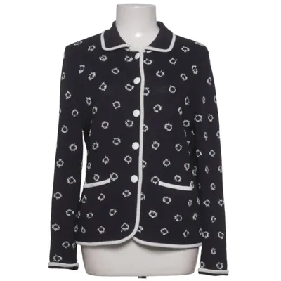 Cardigan (Noir, Blanc) de Elégance Acrylique, Polyamide, Laine
