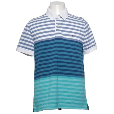 Poloshirt (Blauw, Wit, Turquoise) van Tommy Hilfiger Katoen, Elastaan