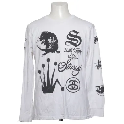 Lange mouwen shirt (Wit, Zwart) van Stüssy Katoen