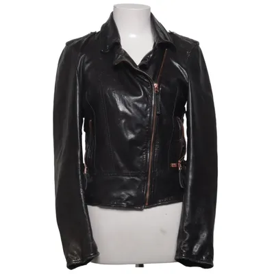 Bikerjack (Zwart) van Freaky Nation Katoen, Leer, Polyester