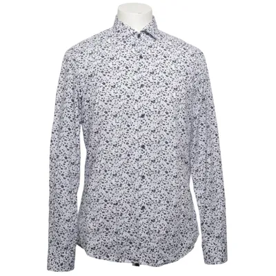 Shirt (Wit, Blauw) van Nils Sundström Katoen