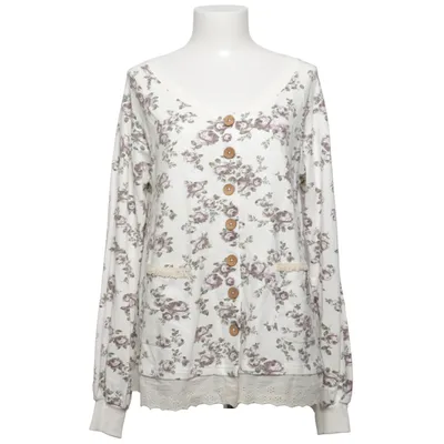 Cardigan (Hvid, Flerfarvet) fra Blooming Bomuld