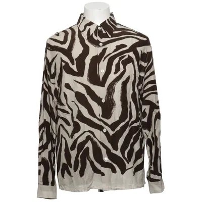 Skjorte (Brun, Beige) fra GANT Linned, Silke
