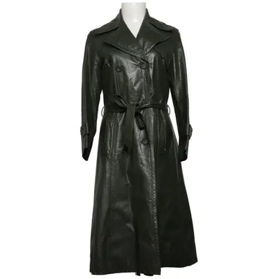 Trenchcoat (Groen) van Pege Leer