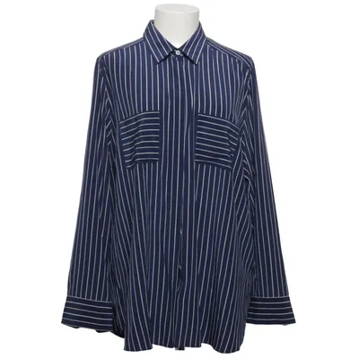 Blouse (Blauw, Wit) van Van Laack Elastaan, Zijde