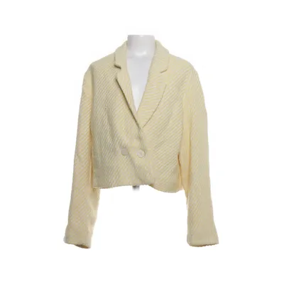 Blazer (Geel, Wit) van Zara Katoen, Polyester