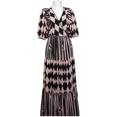 Slå-om-kjole (Pink, Sort) fra Diane von Furstenberg Polyester, Viscose